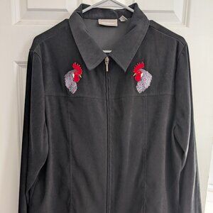 Upcycled vintage rooster jacket